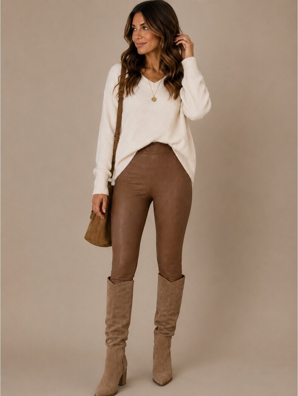 White House Black Market Y2K Leatherette Snake Print Brown Jeggings Pants US2